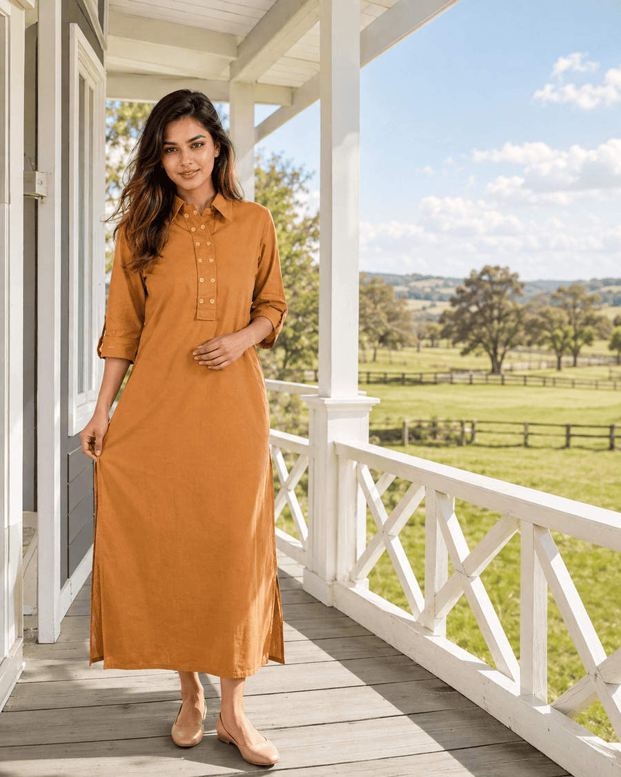 Sunehri Kurta - Cinnamon