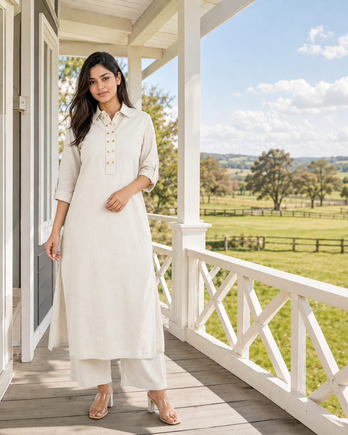 Sunehri Kurta - Vanilla