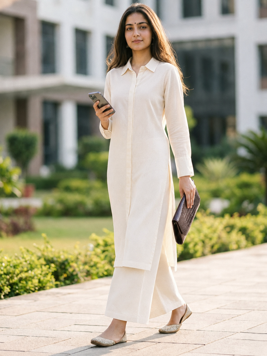 Long Shirt Kurta - Vanilla