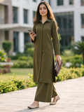 Long Shirt Kurta - Olive Green
