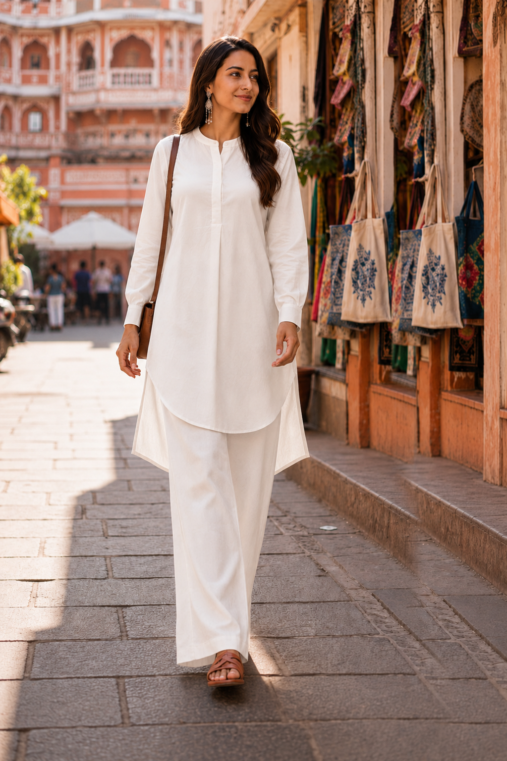 High Low Midi Kurta - Vanilla