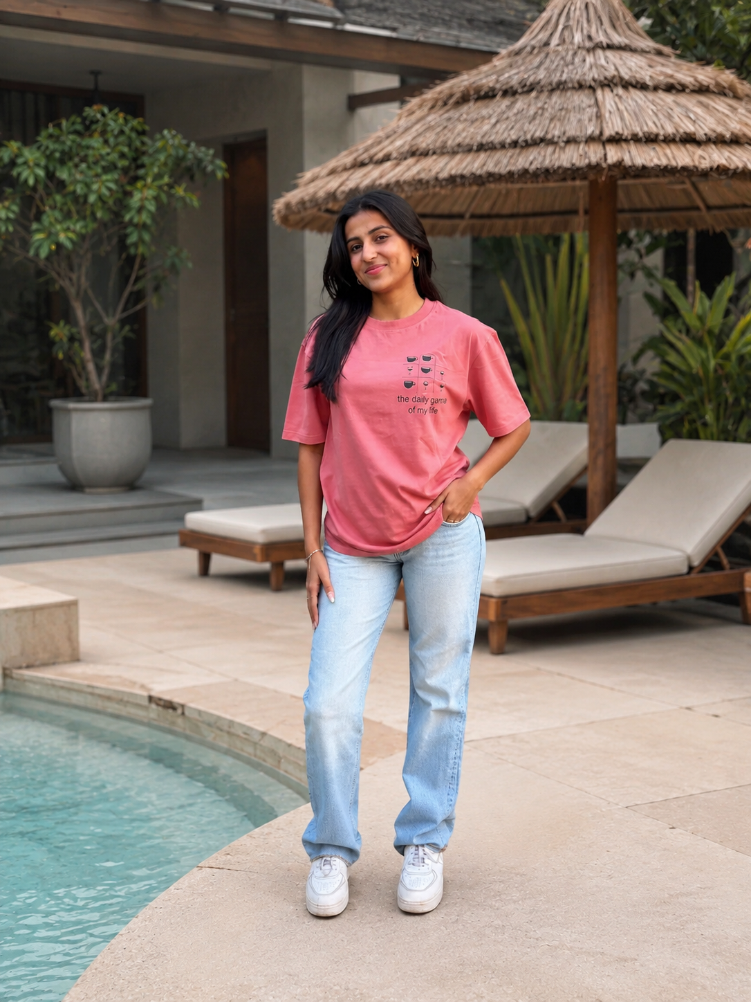 Daily Game Rose Taupe Oversized T-shirt