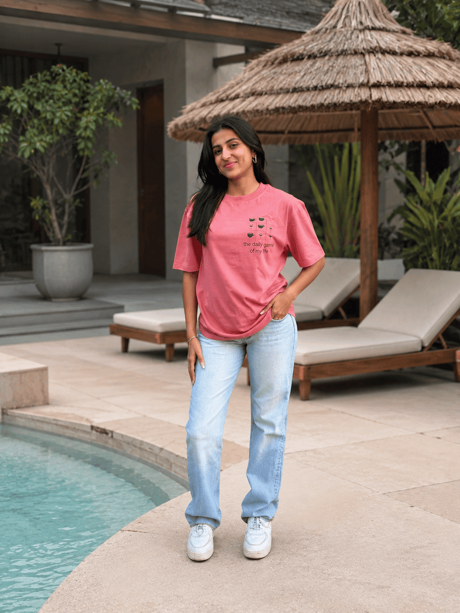 Daily Game Rose Taupe Oversized T-shirt