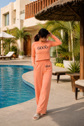 Good Vibes Full Sleeves T-shirt - Peach
