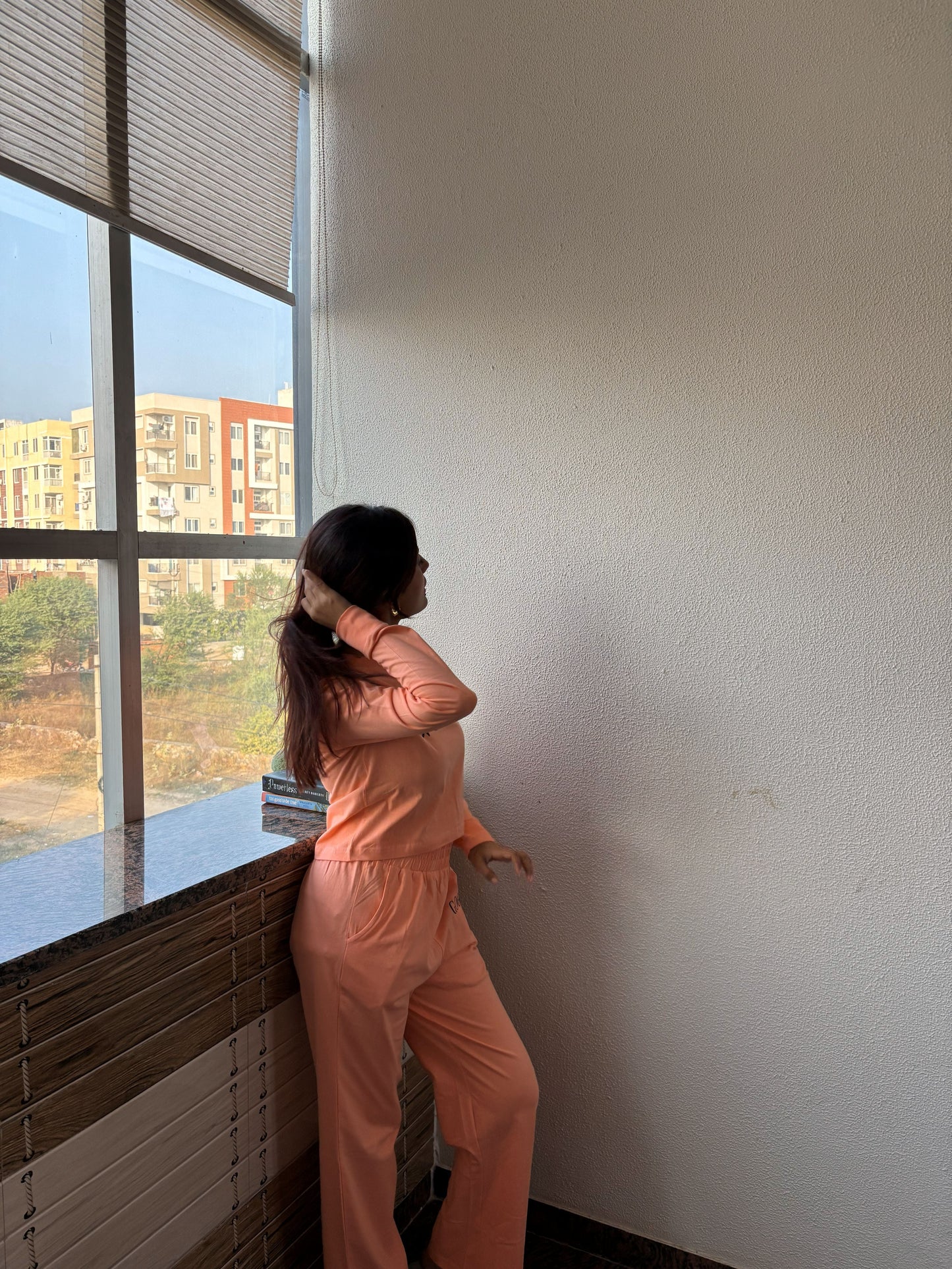 Good Vibes Full Sleeves T-shirt - Peach