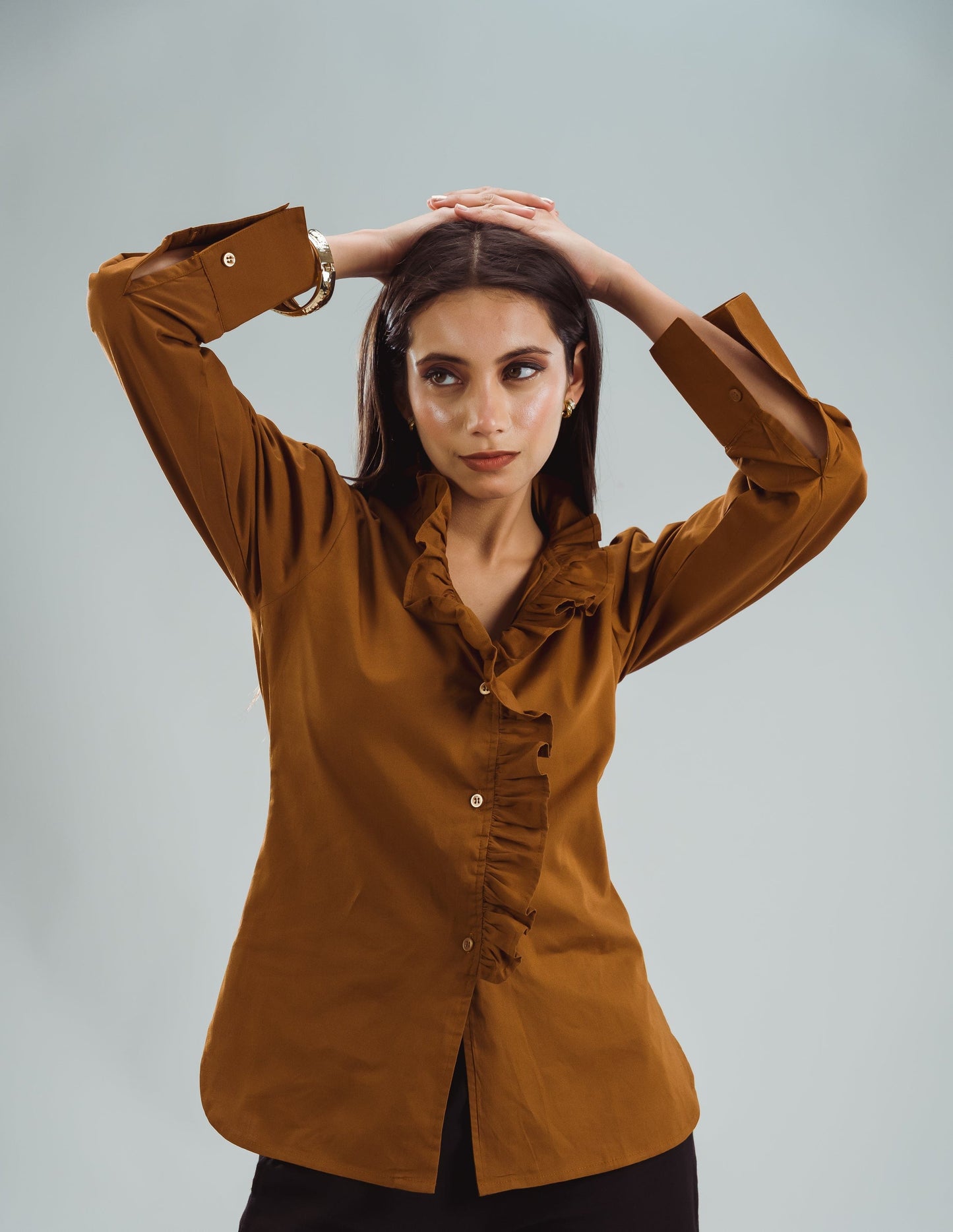 Ruffled Blouse - Camel