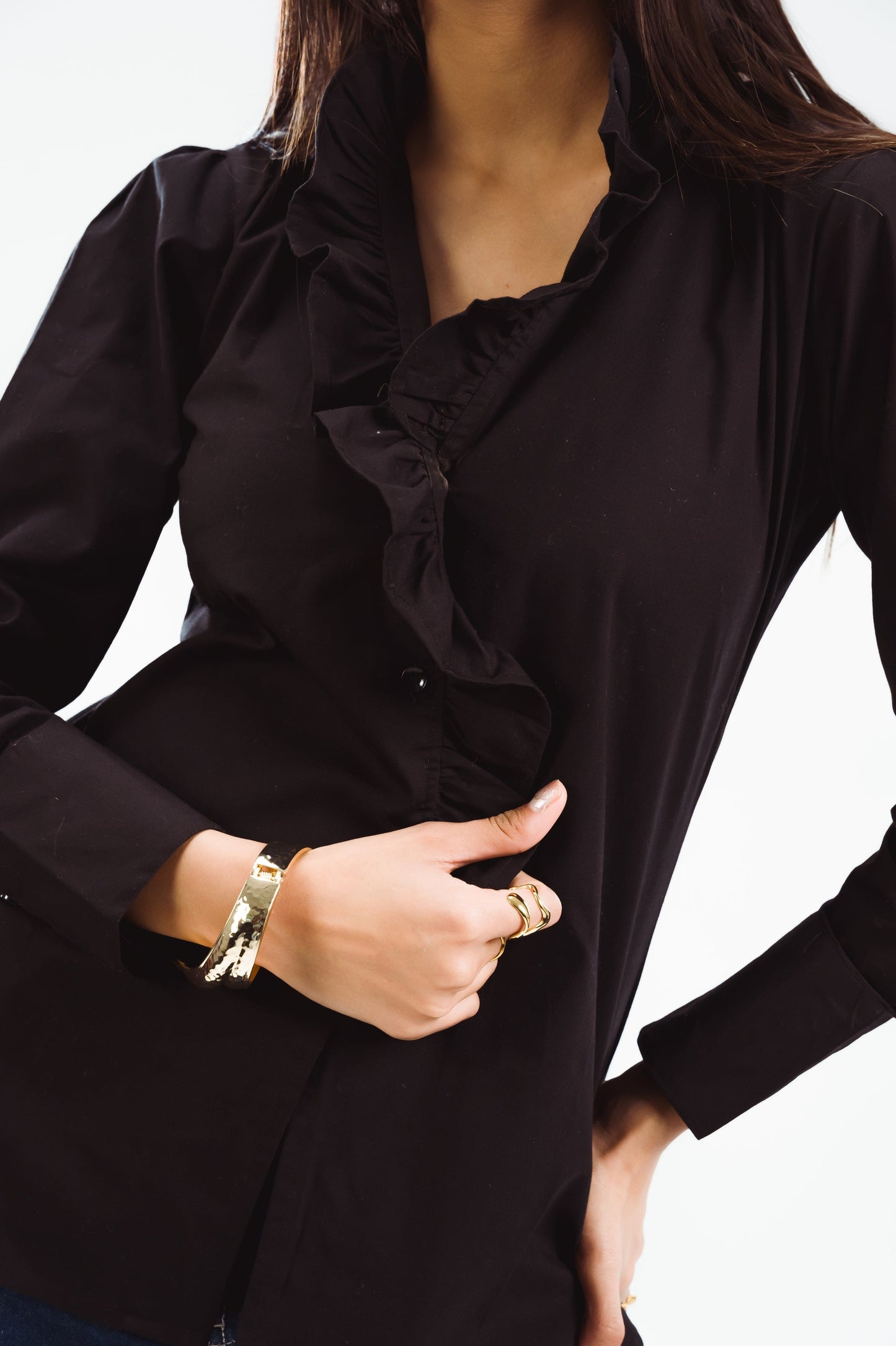 Ruffled Blouse - Obsidian