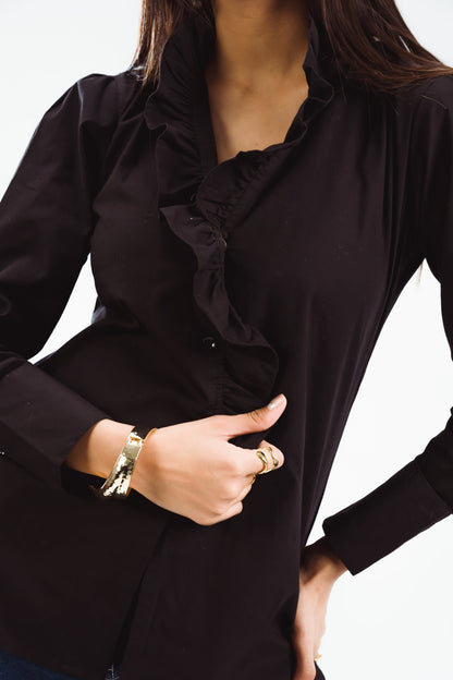 Ruffled Blouse - Obsidian