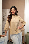 Short Linen Kurta - Khaki