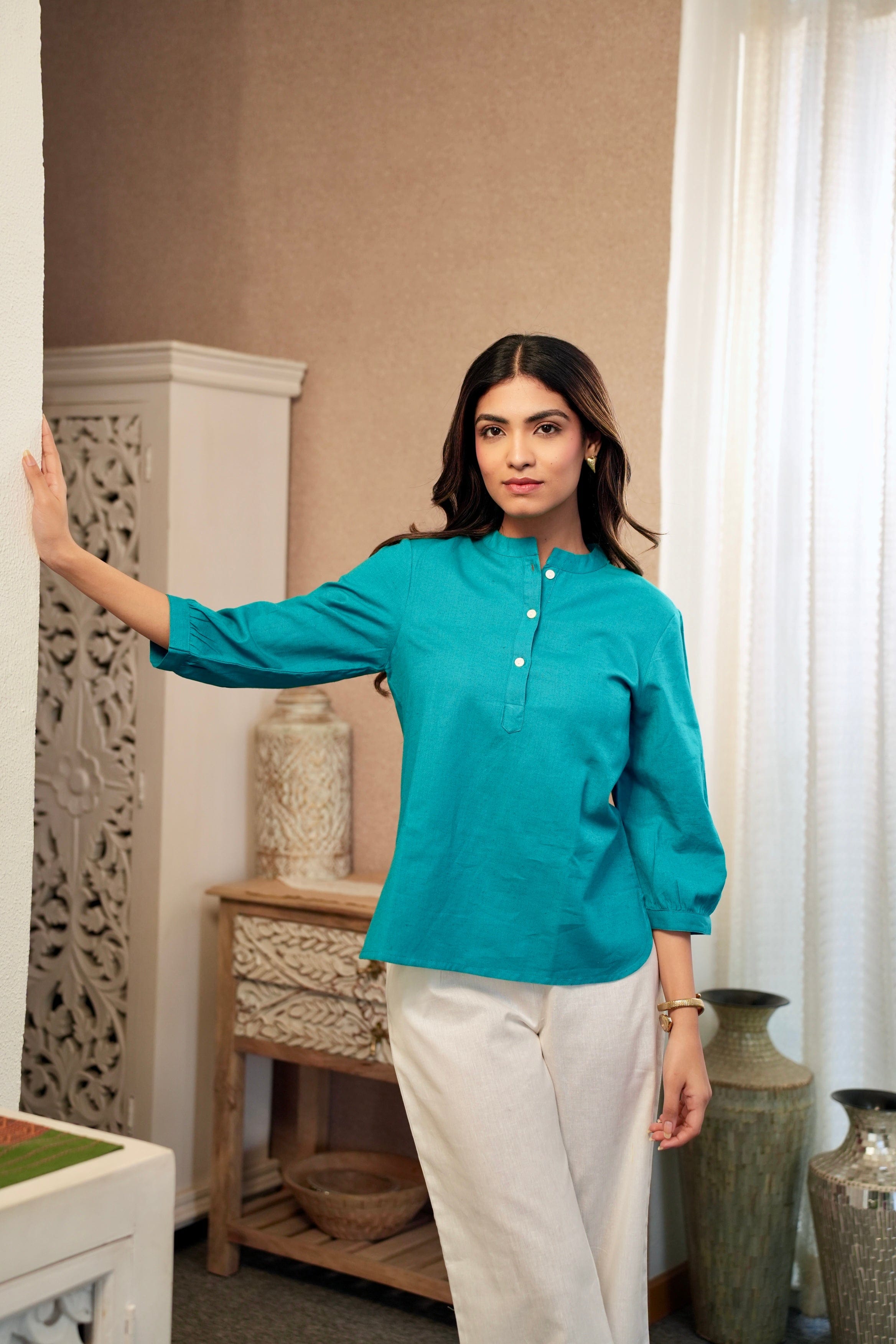 Teal  Short Kurta