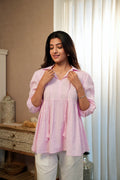 Peplum Tunic Top - Pastel Pink
