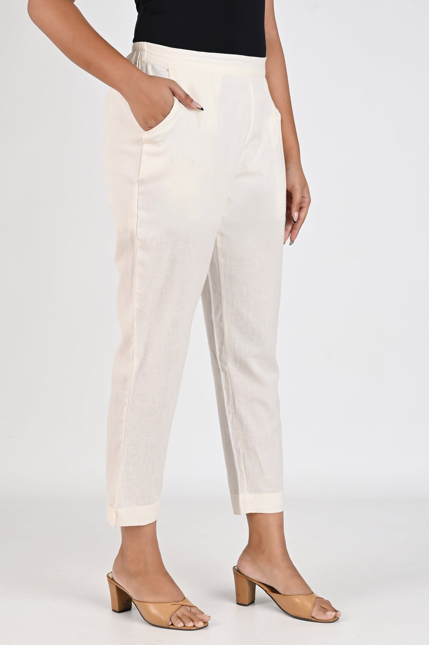 Cream Cotton - Linen Pants