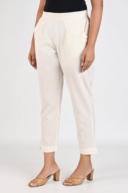 Cream Cotton - Linen Pants
