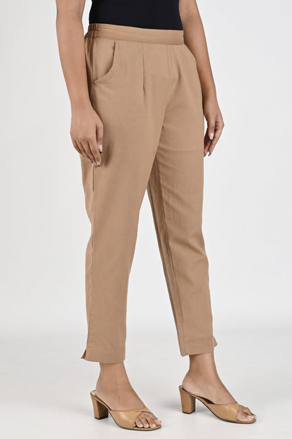 Brown Cotton - Linen Pants
