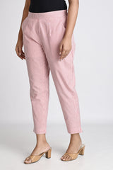 Pink Striped Cotton Pants