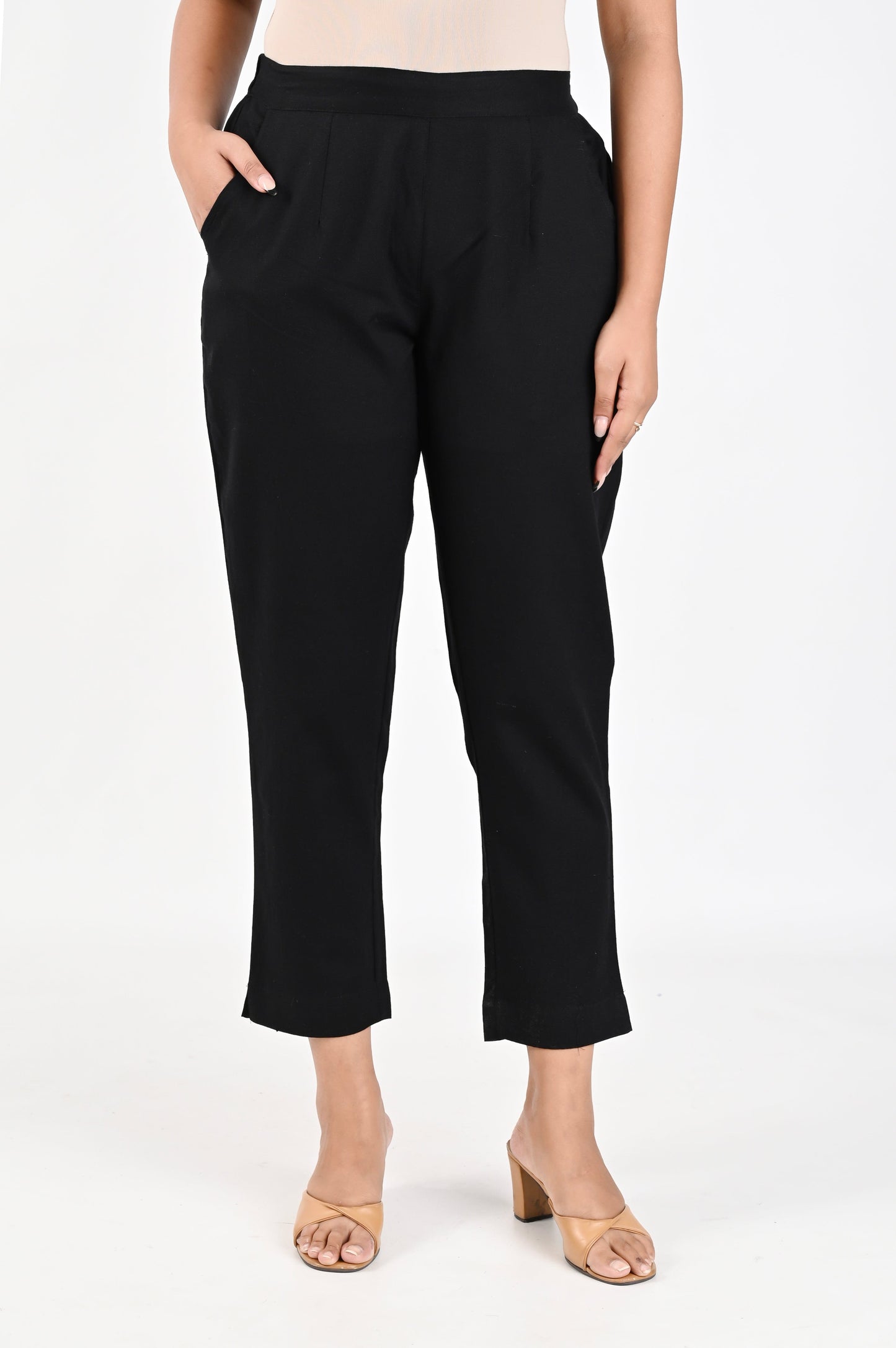 Black Cotton - Linen Pants