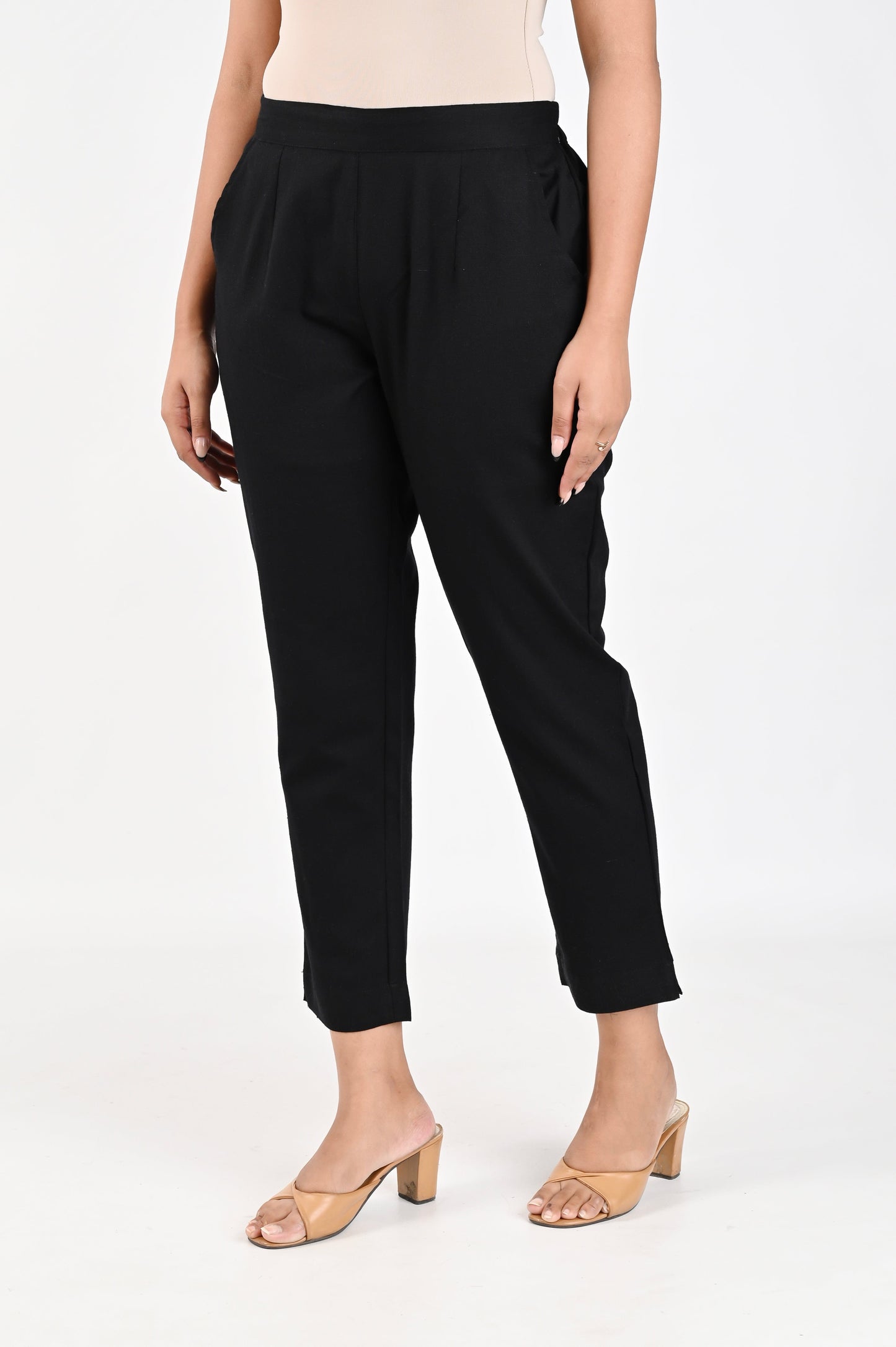 Black Cotton - Linen Pants
