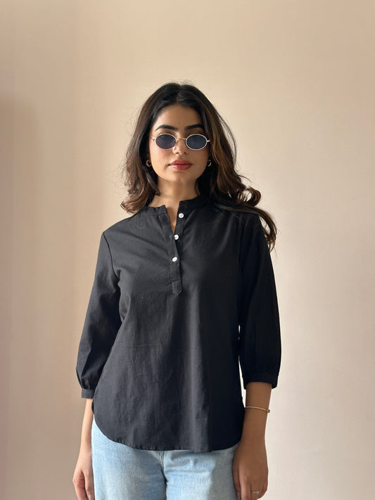 Short Kurta - Black