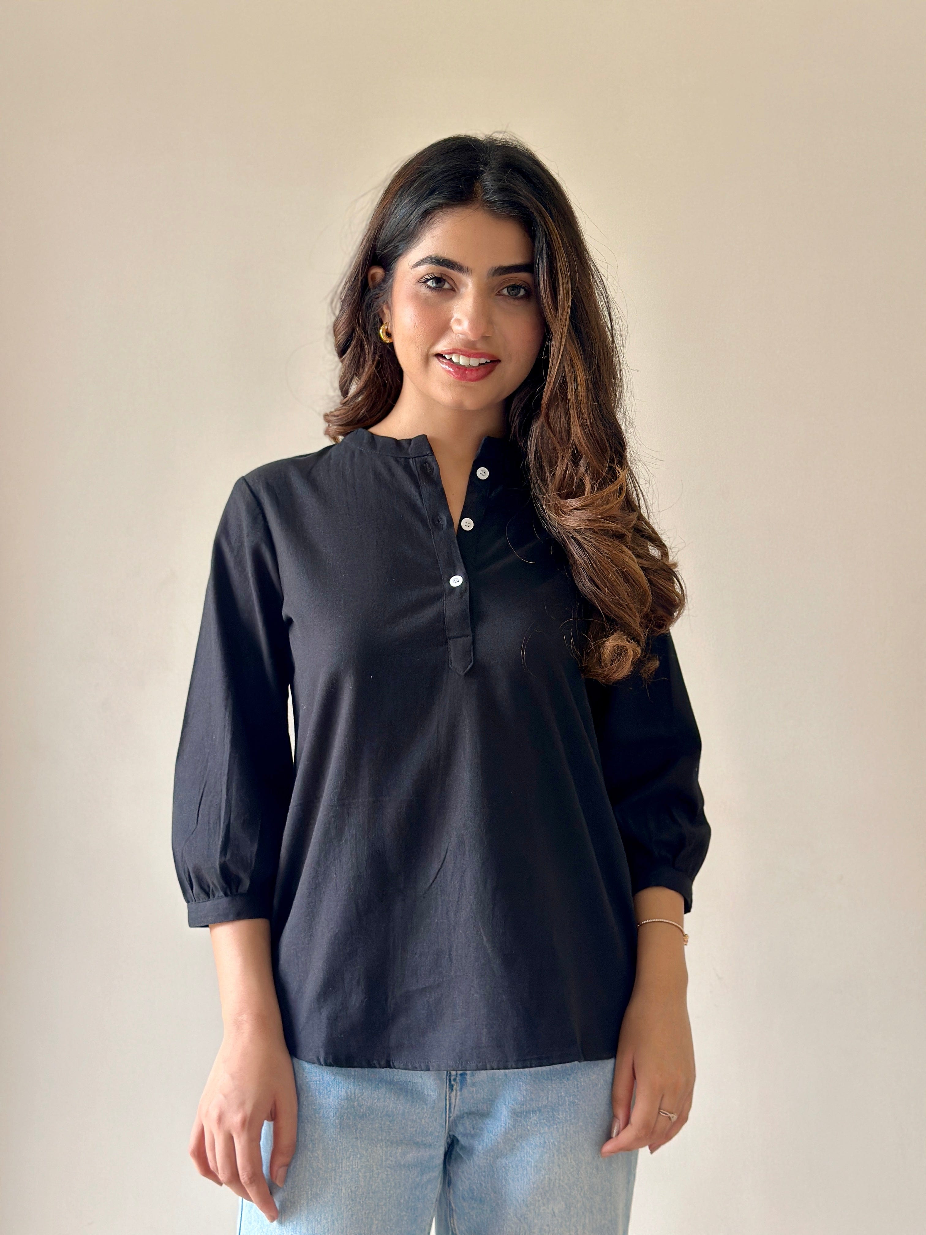 Short Kurta - Black