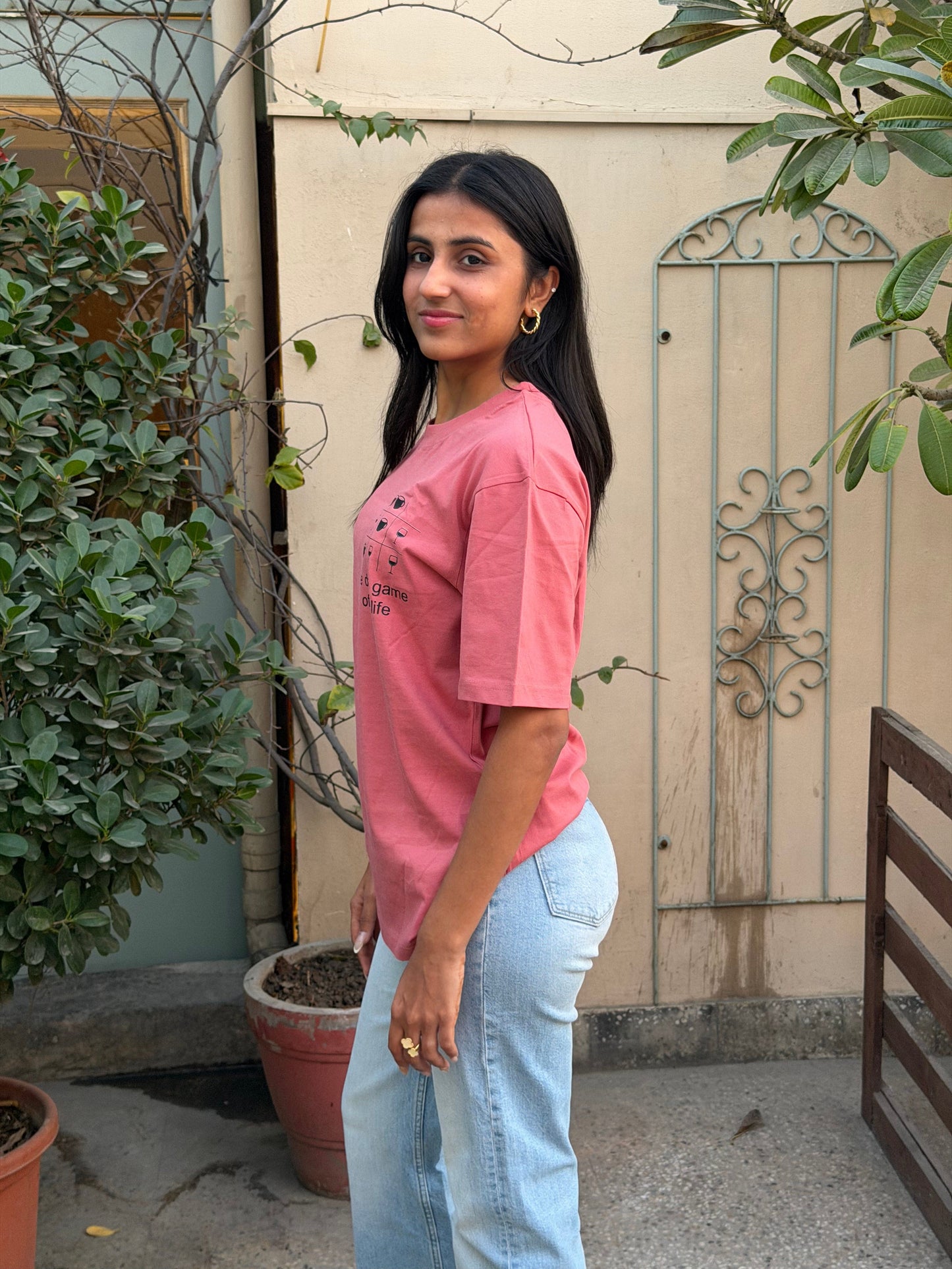 Daily Game Rose Taupe Oversized T-shirt