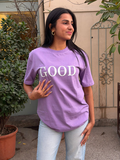 Good Vibes Oversized T-shirt - Lilac