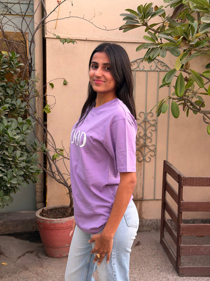 Good Vibes Oversized T-shirt - Lilac