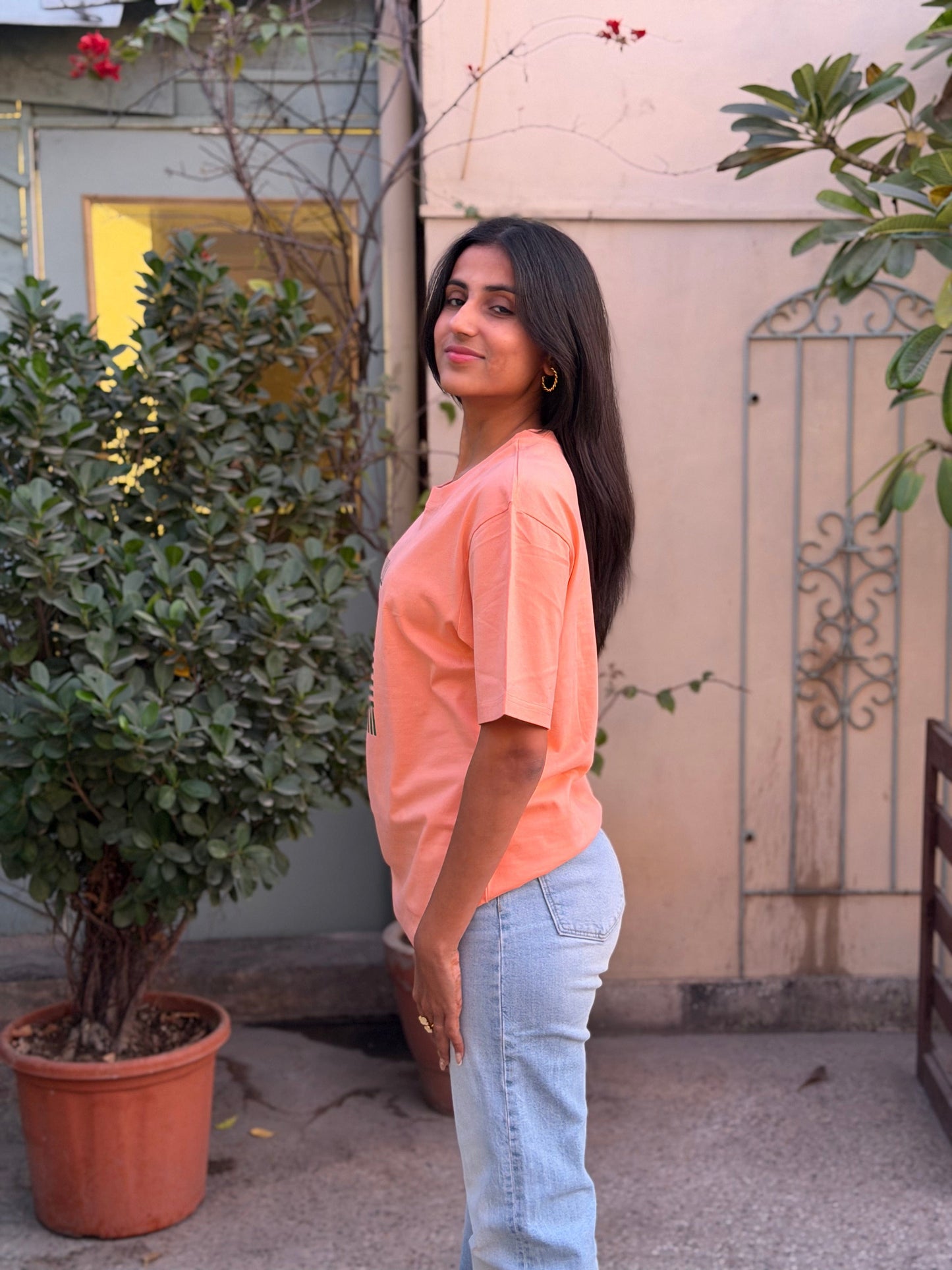 Bisou Oversized T-shirt - Peach