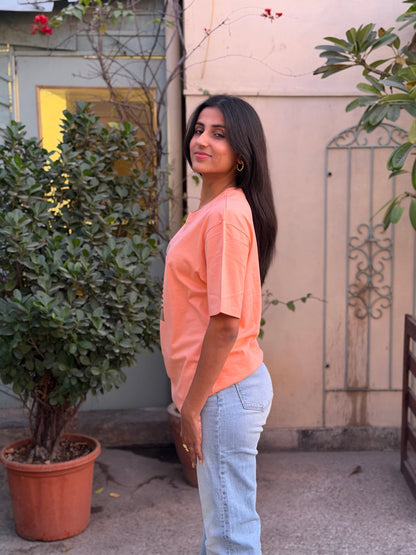 Bisou Oversized T-shirt - Peach