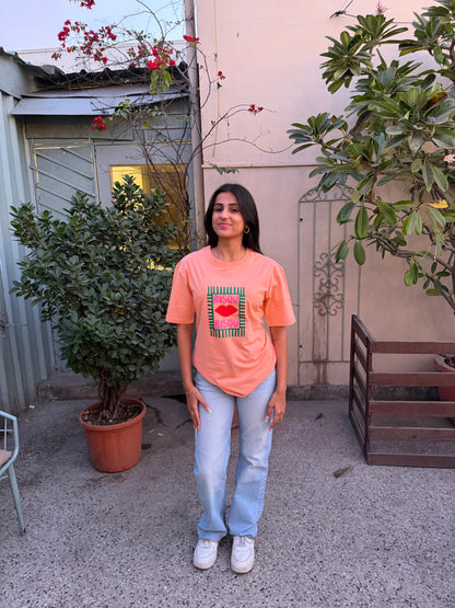 Bisou Oversized T-shirt - Peach