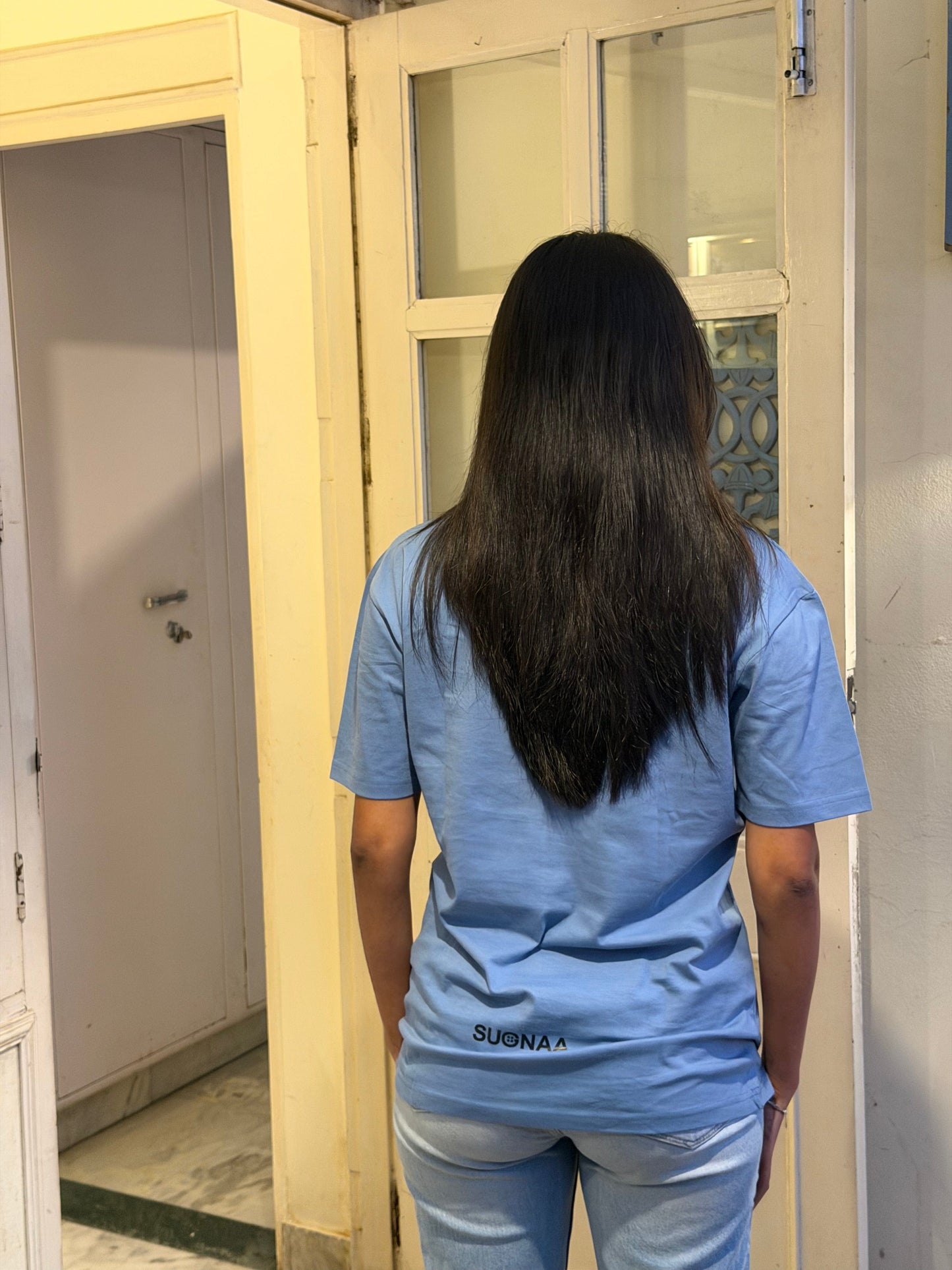 Pasta Party Oversized Blue T-shirt