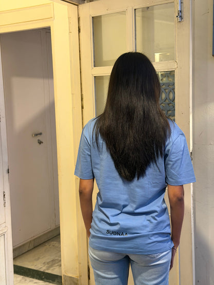 Pasta Party Oversized Blue T-shirt