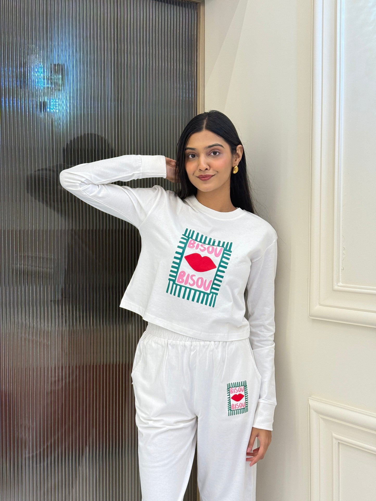 Bisou Full sleeves T-shirt - White