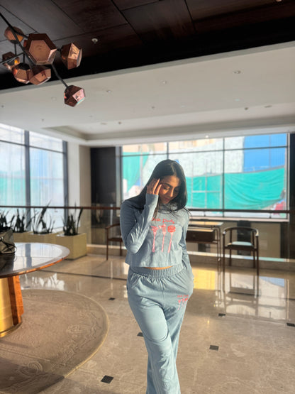 Pasta Party Full Sleeves Blue T-shirt