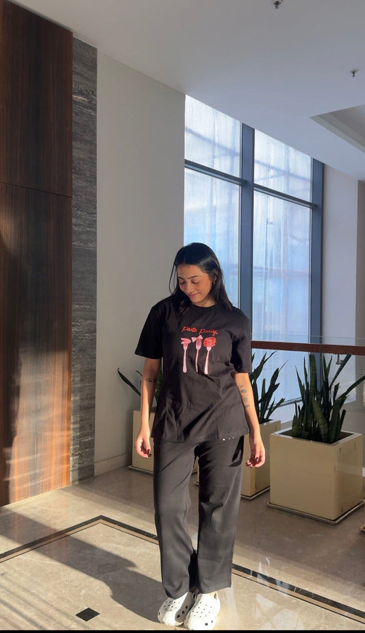 Pasta Party Black Pajama