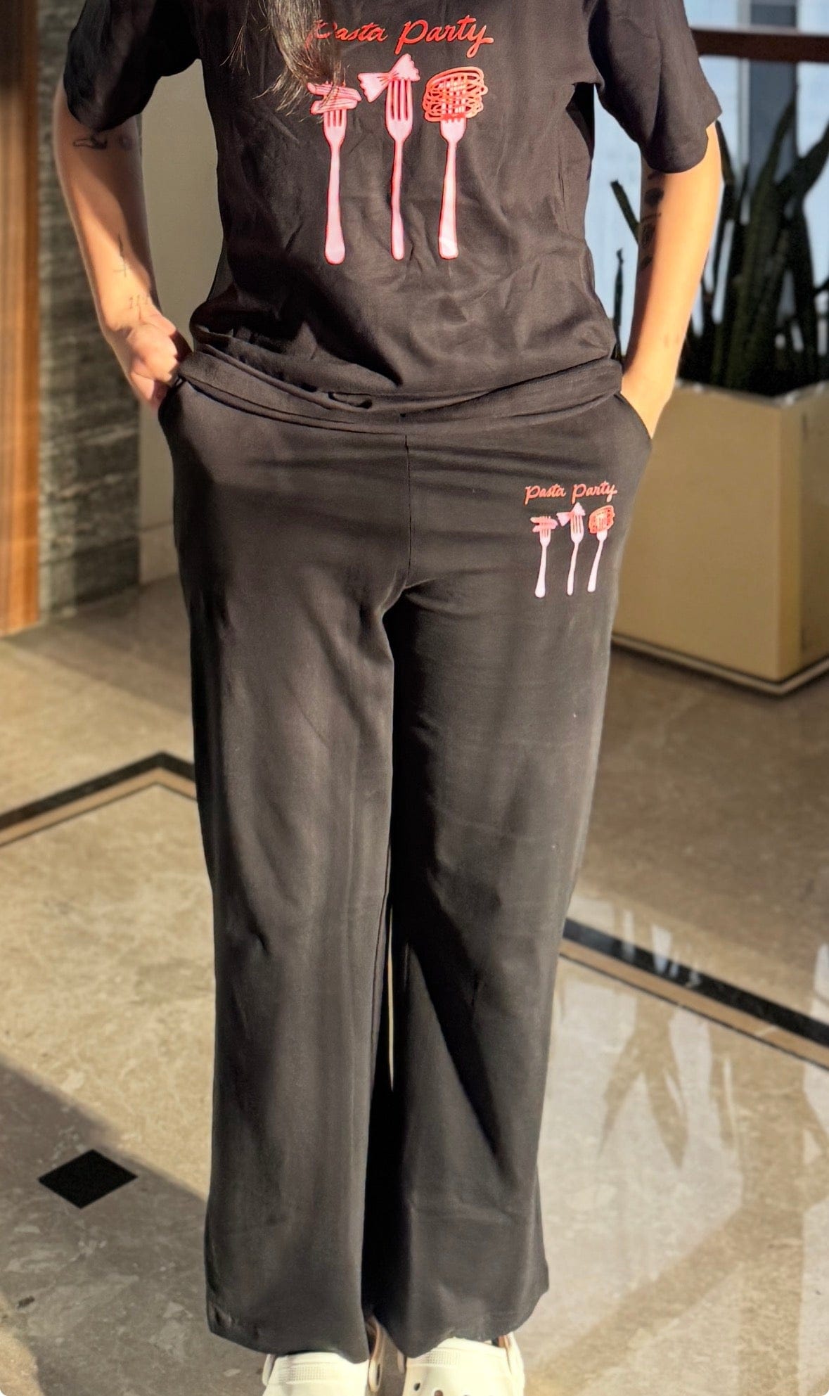 Pasta Party Black Pajama
