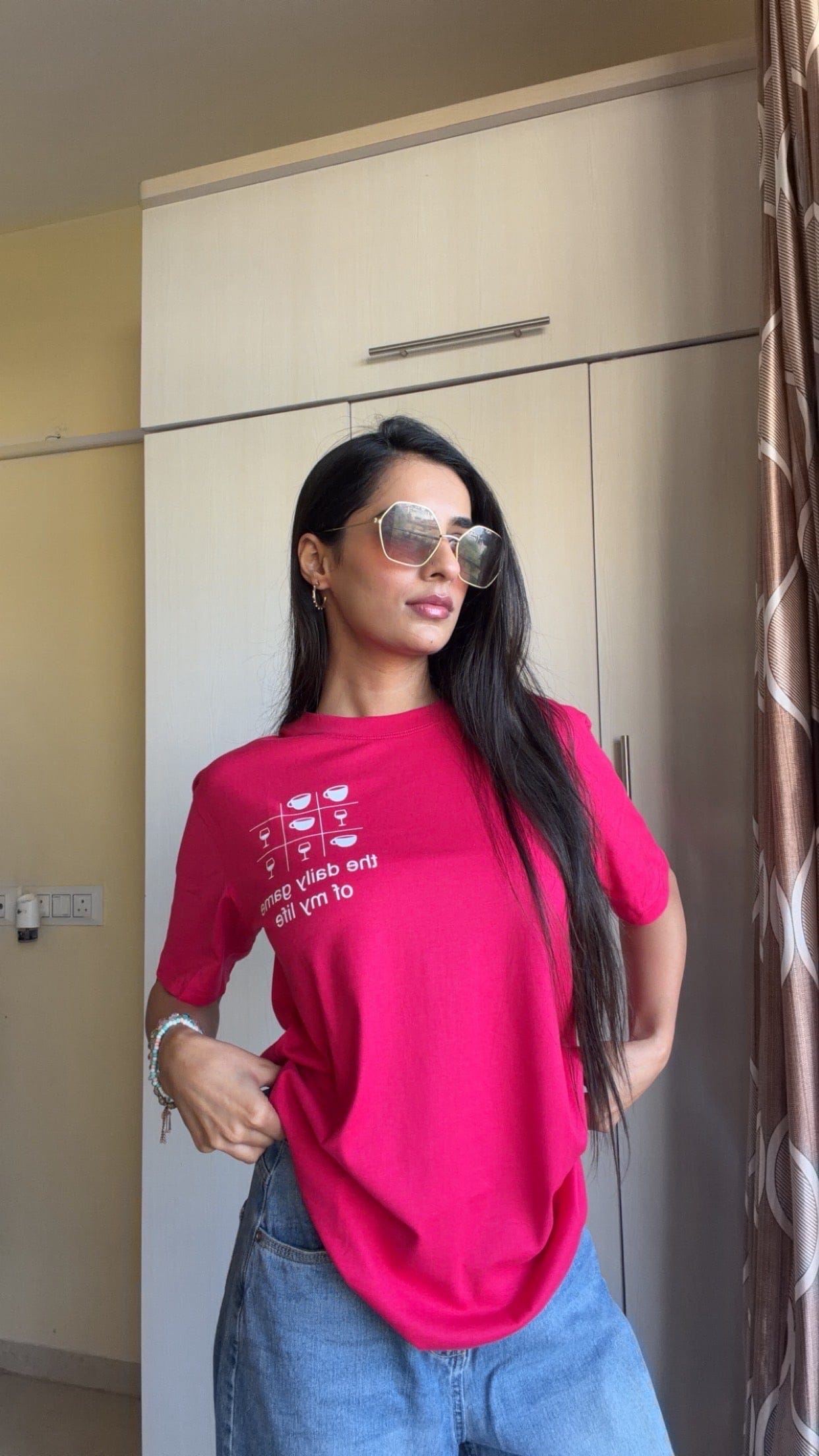 Daily Game Hot Pink Oversized T-shirt