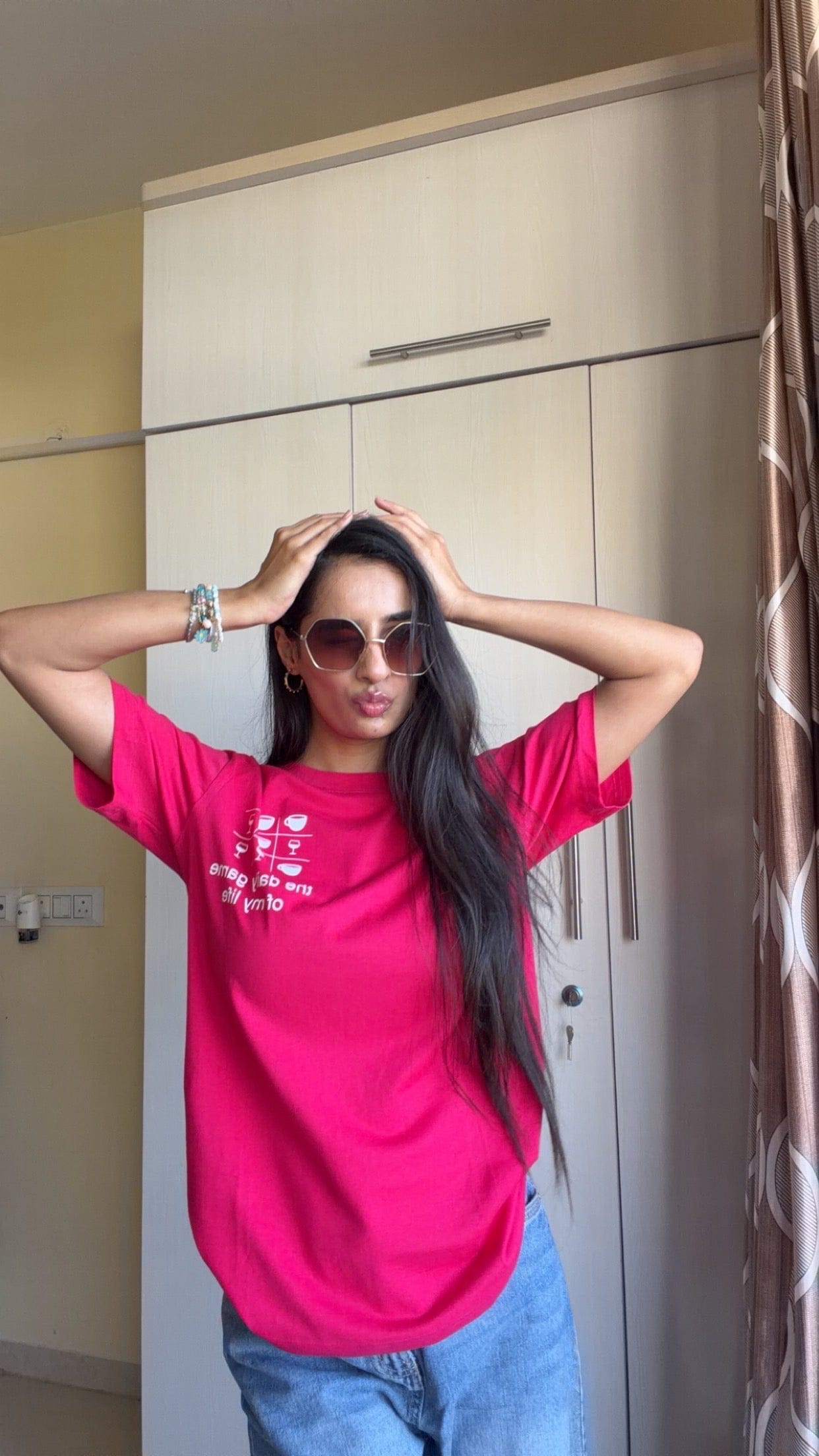 Daily Game Hot Pink Oversized T-shirt