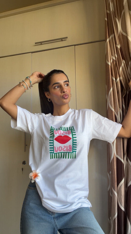 Bisou Oversized T-shirt - White