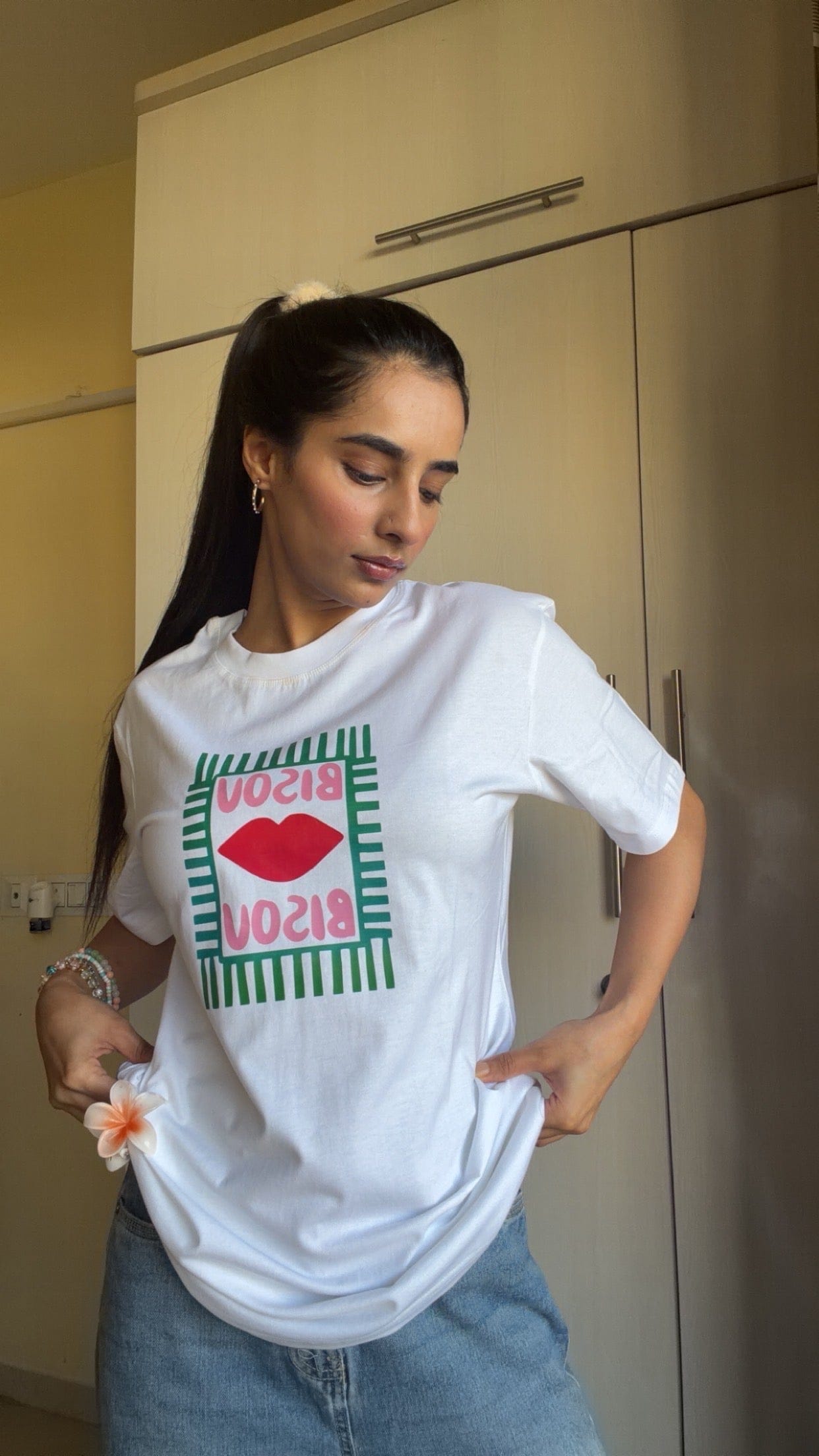 Bisou Oversized T-shirt - White