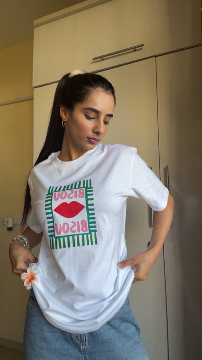 Bisou Oversized T-shirt - White