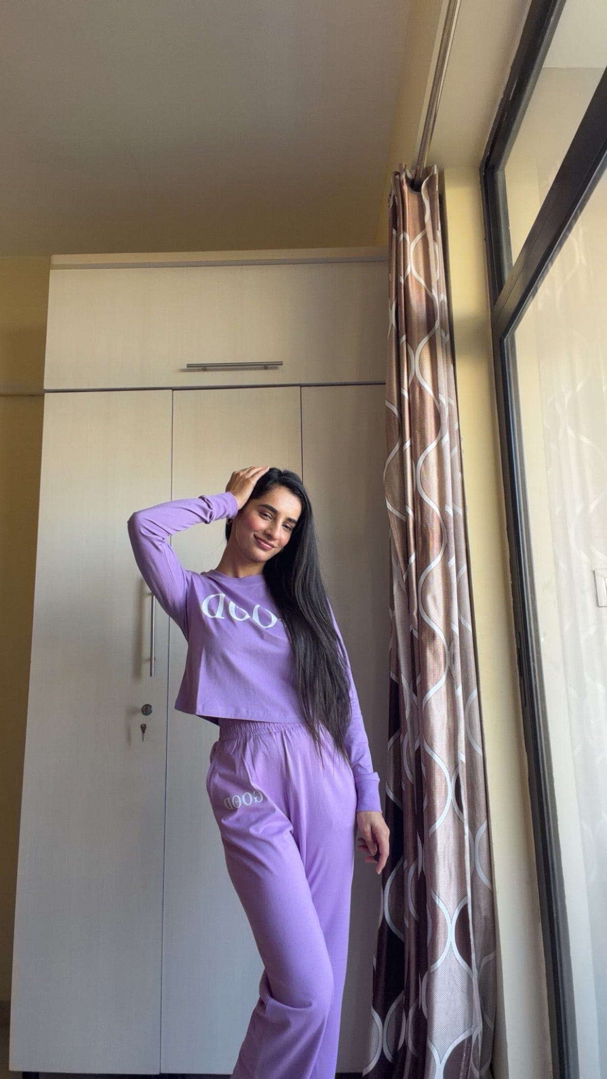 Good Vibes Full Sleeves T-shirt - Lilac