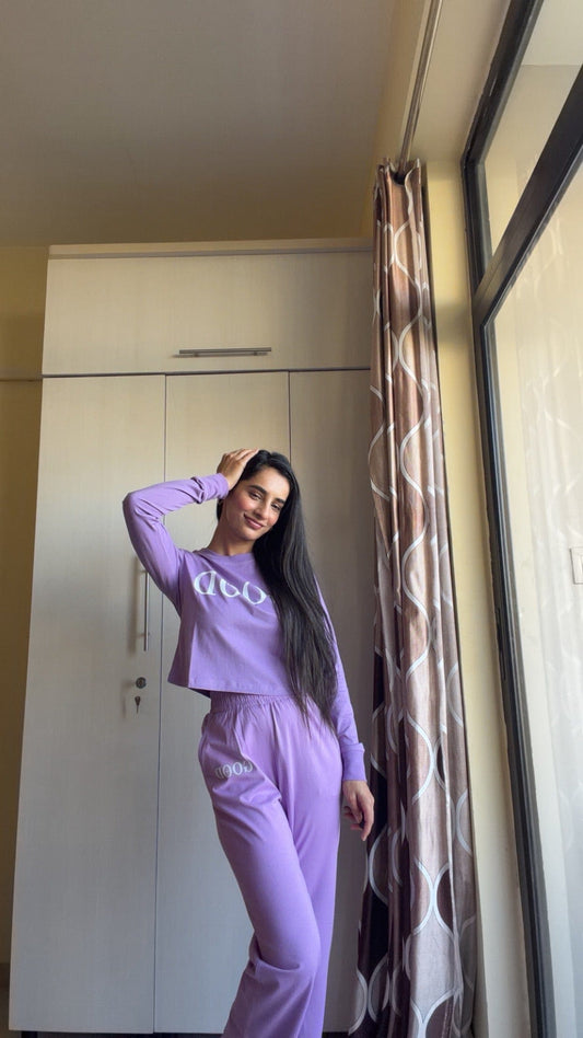 Good Vibes Full Sleeves T-shirt - Lilac