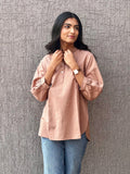 Short Linen Kurta - Brown