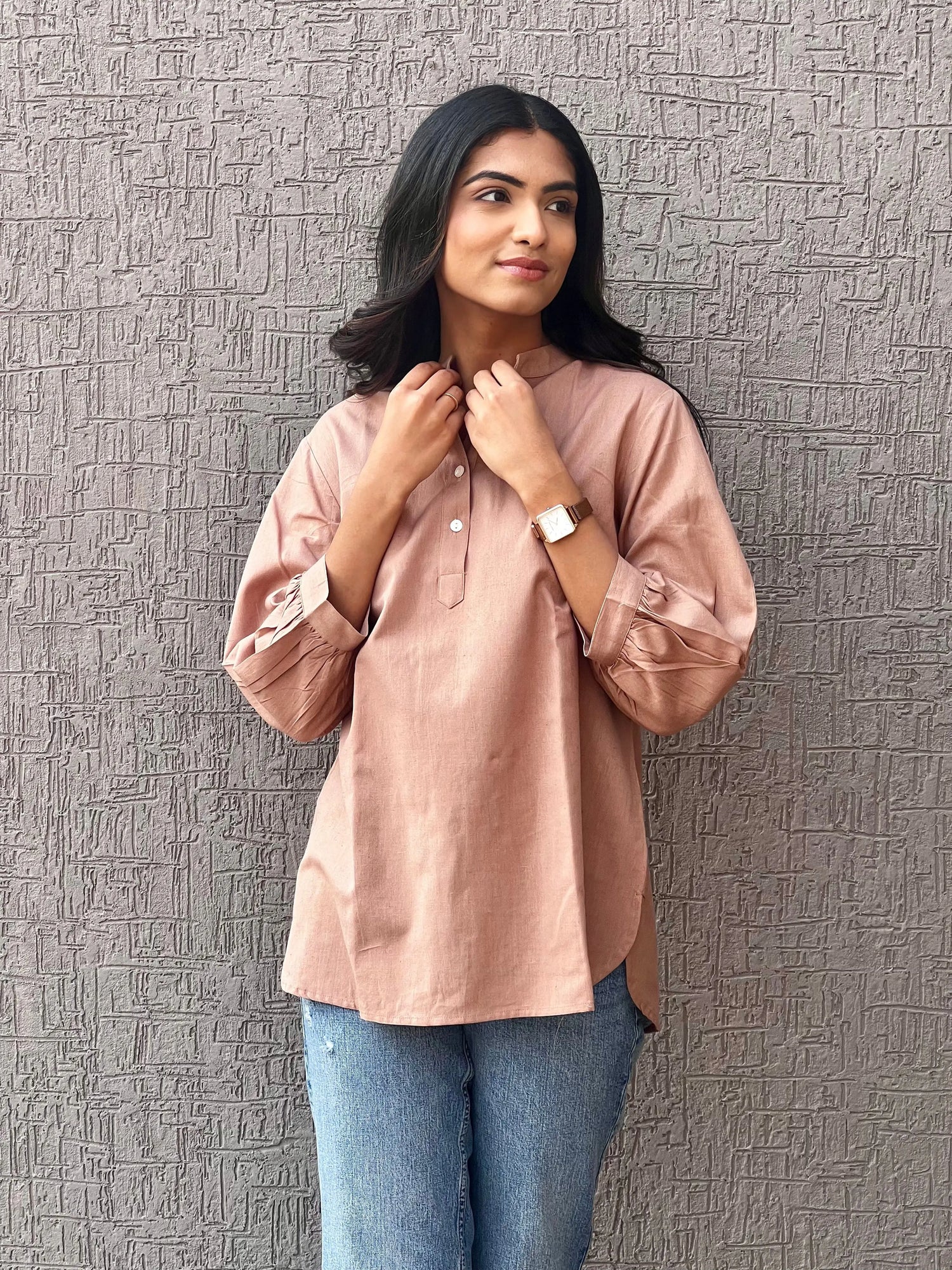 Brown Short Kurta - Sugnaa