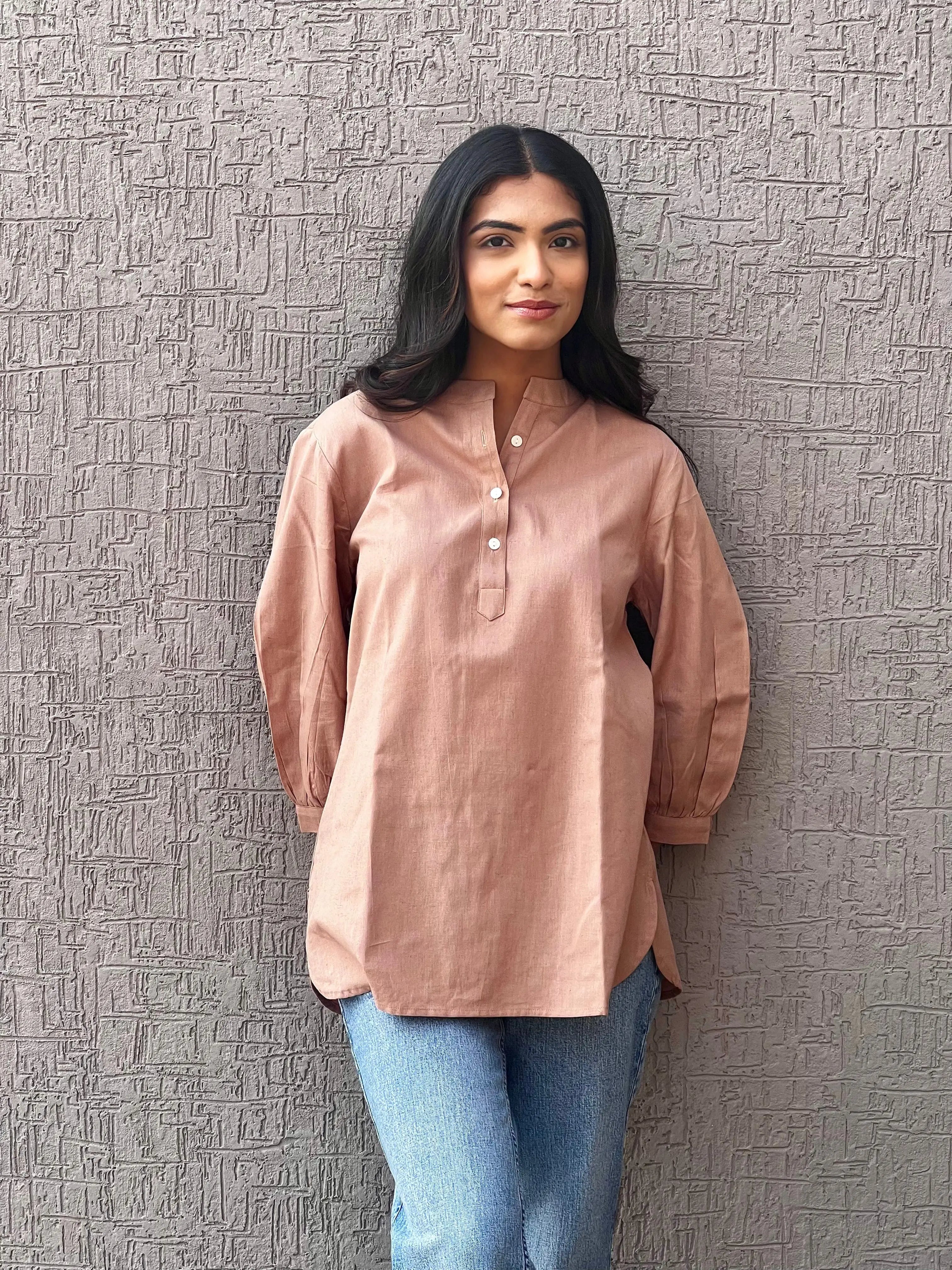 Brown Short Kurta - Sugnaa