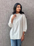 Short Linen Kurta - White