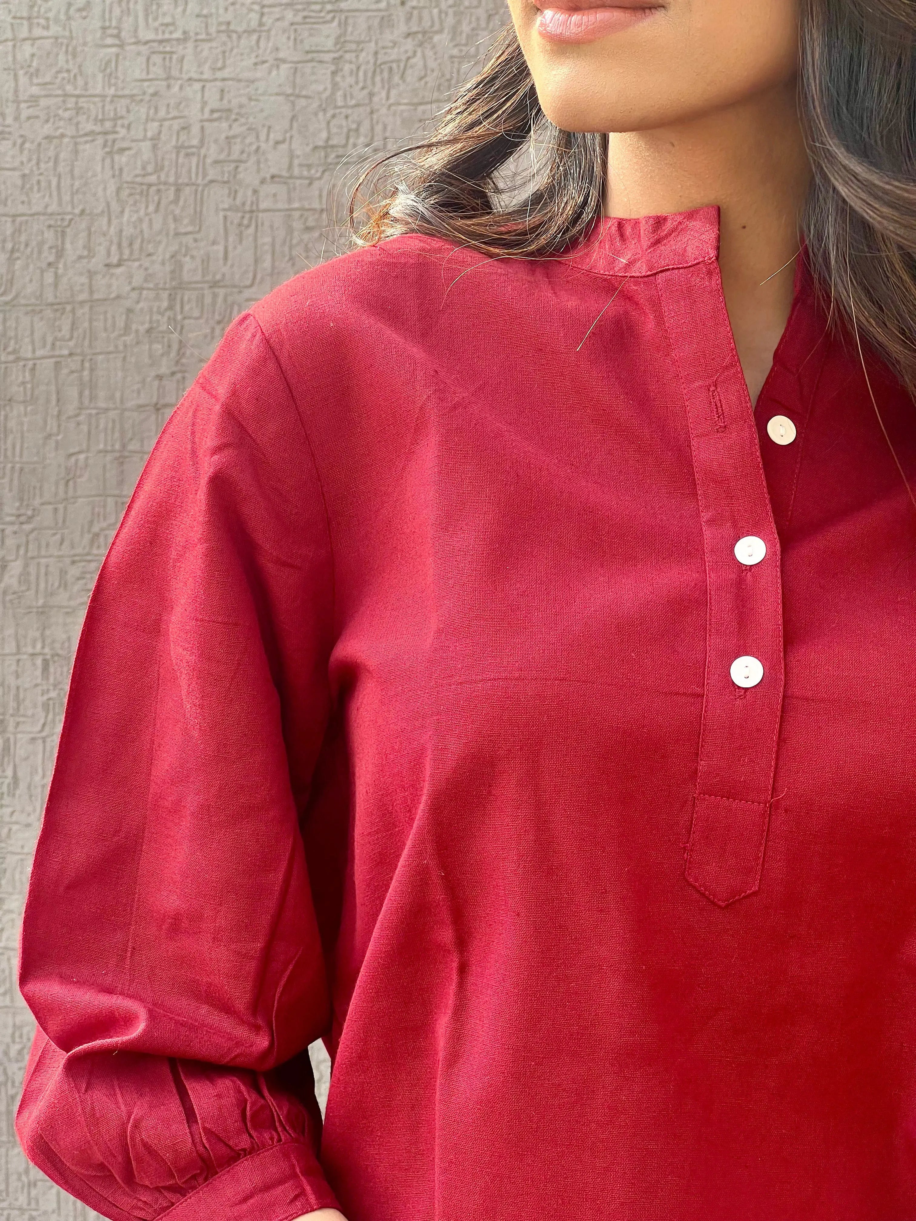 Sangria Red Short Kurta - Sugnaa