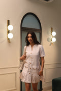 Textured Button-Down Dress - Ivory Confetti