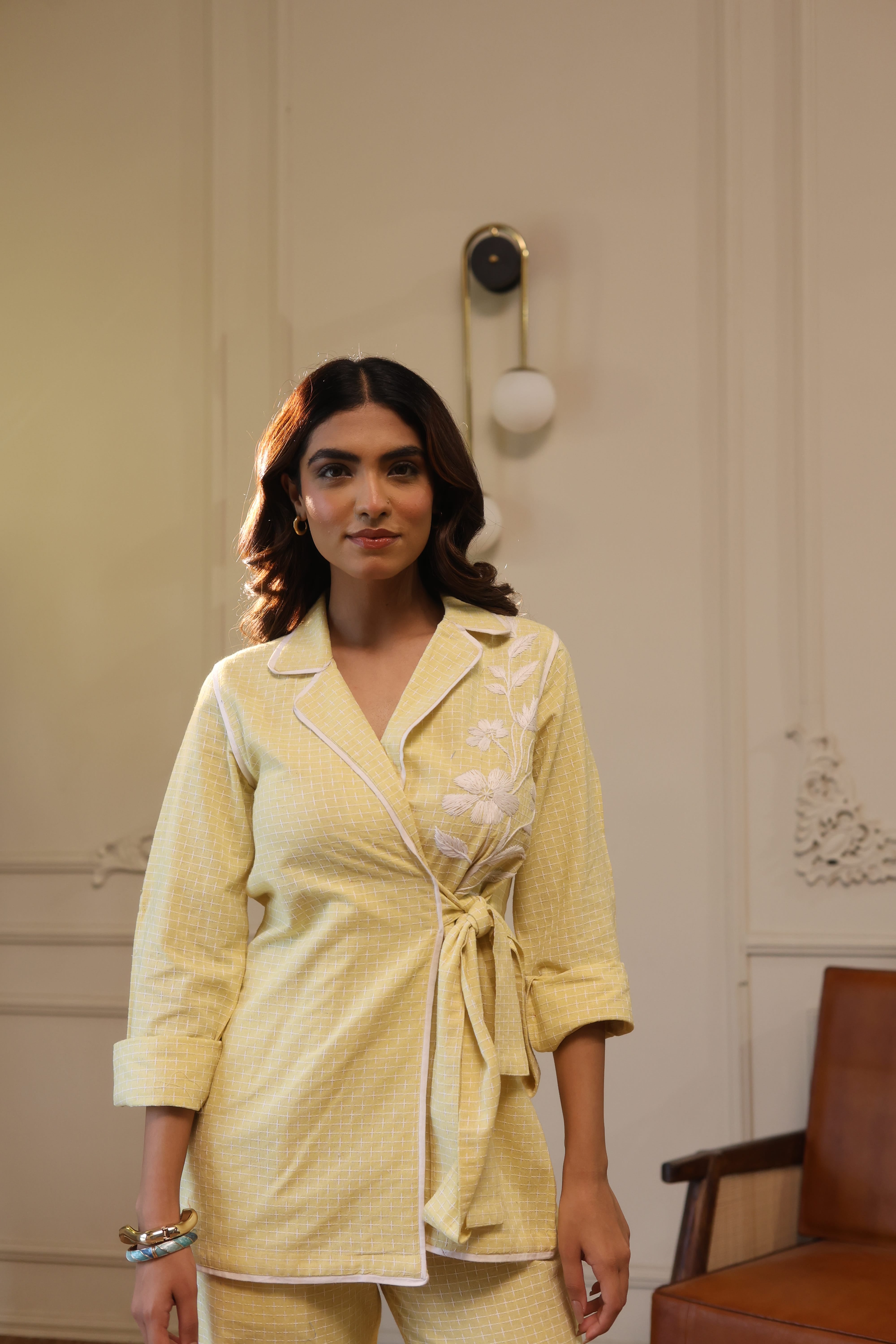 Rhea Embroidered Set - Butter Yellow