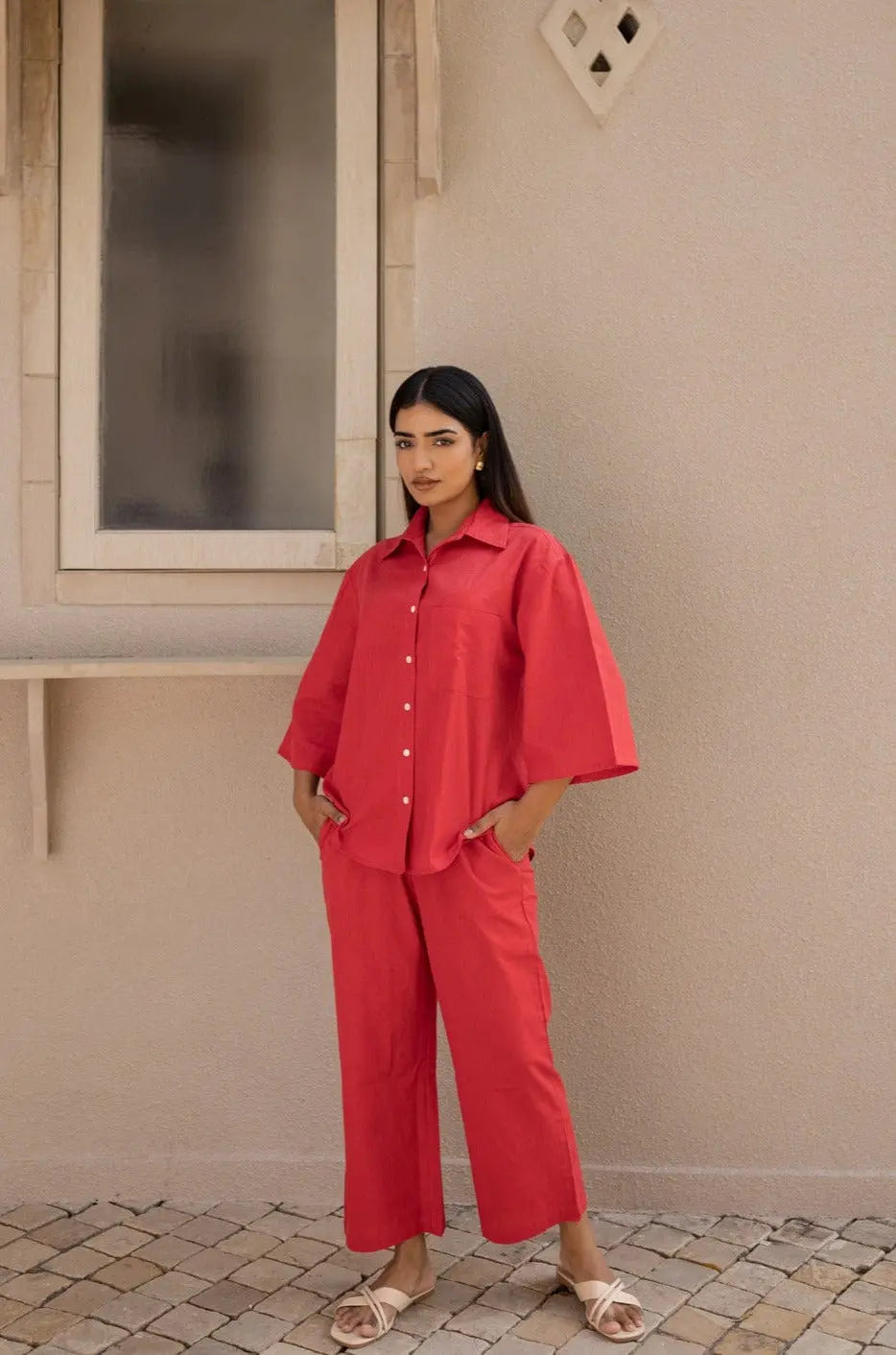 Scarlet Bell Sleeves Shirt & Pants Set